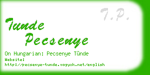 tunde pecsenye business card